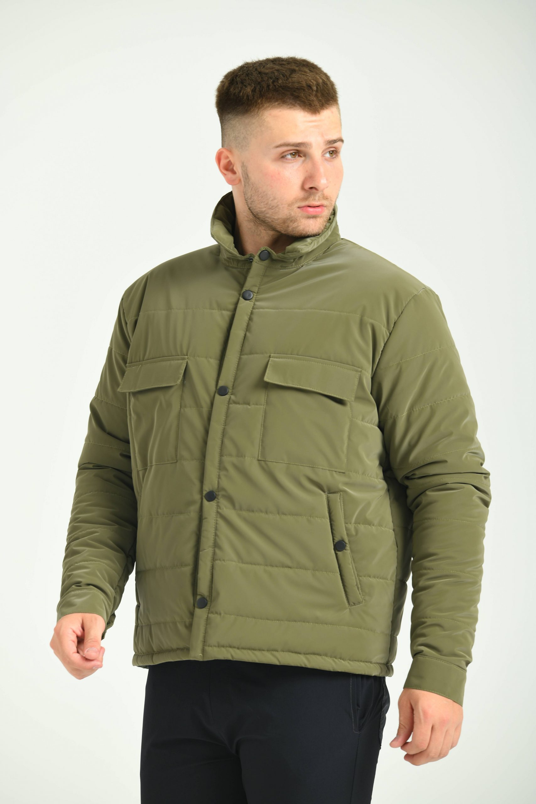 Haki Classic Puff Mont - Görsel 3