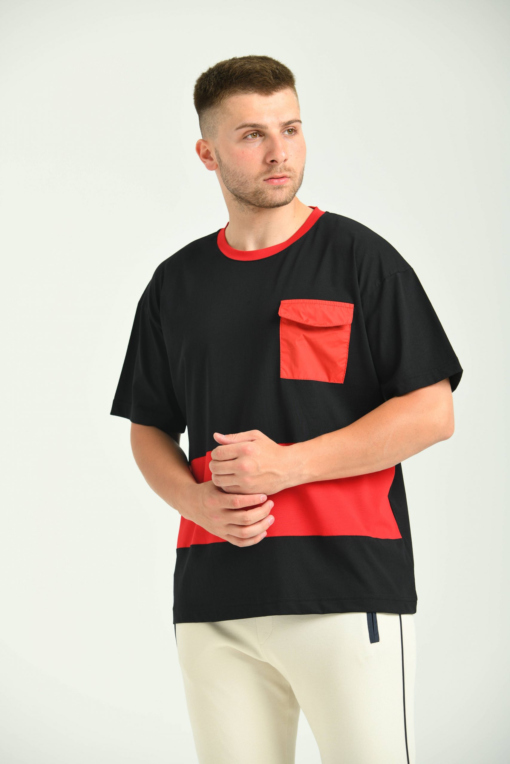 Cep Paraşüt Kapak Siyah T-Shirt - Görsel 2