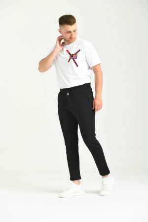 Linke Ön Fermuarlı Chino Lacivert Pantolon